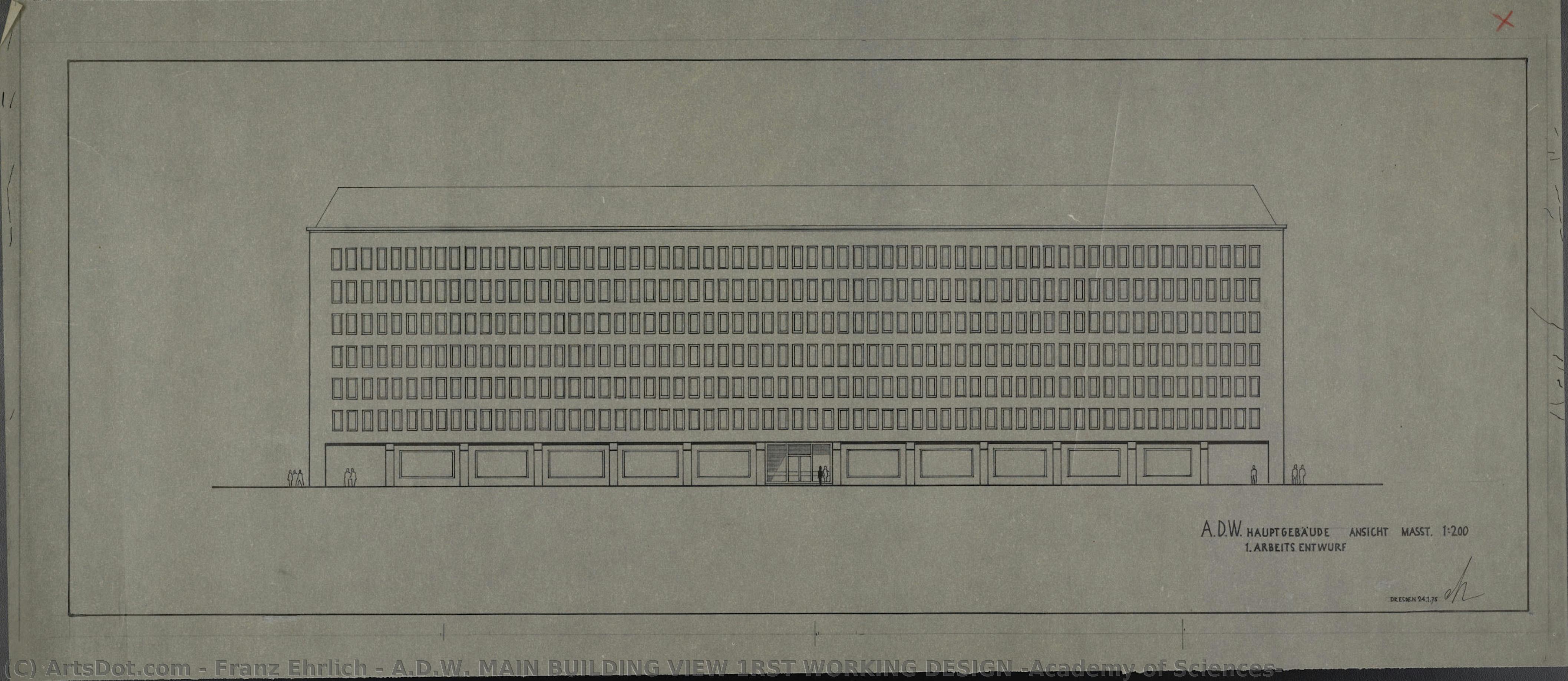 A.d.w. Main Building View 1rst Working Design (academy Of Sciences) — Franz Ehrlich