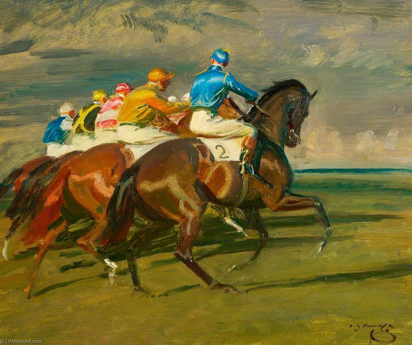 Study For 'under Starter's Orders, Newmarket' — Sir Alfred James Munnings