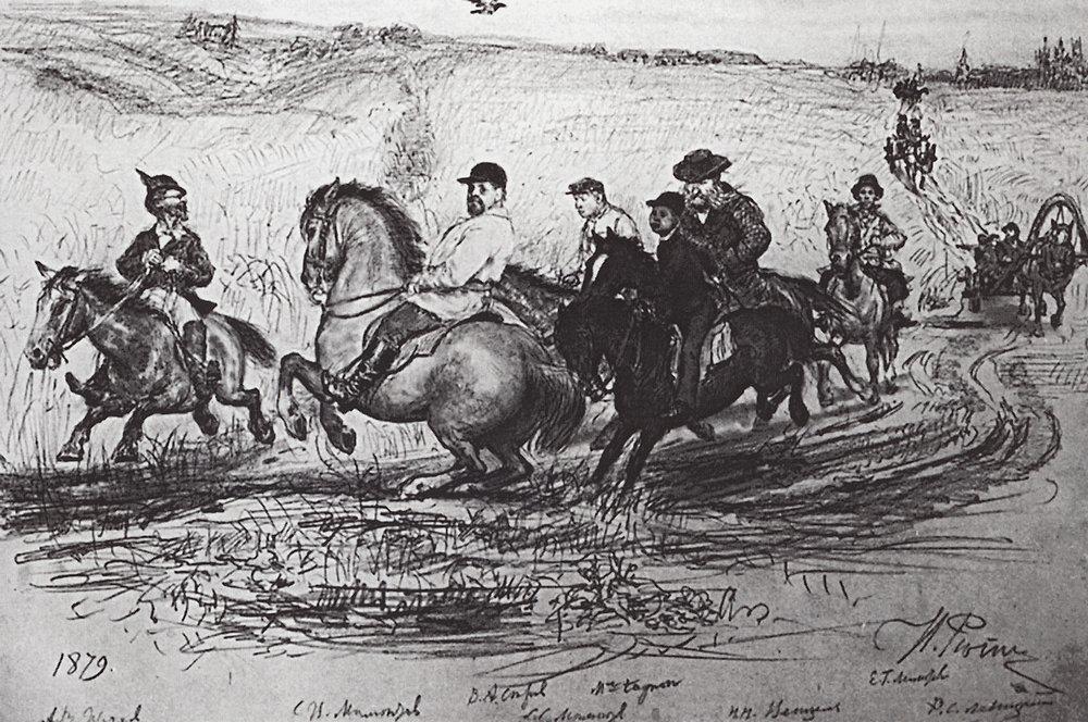 Cavalcade In Abramtzevo — Ilya Yefimovich Repin
