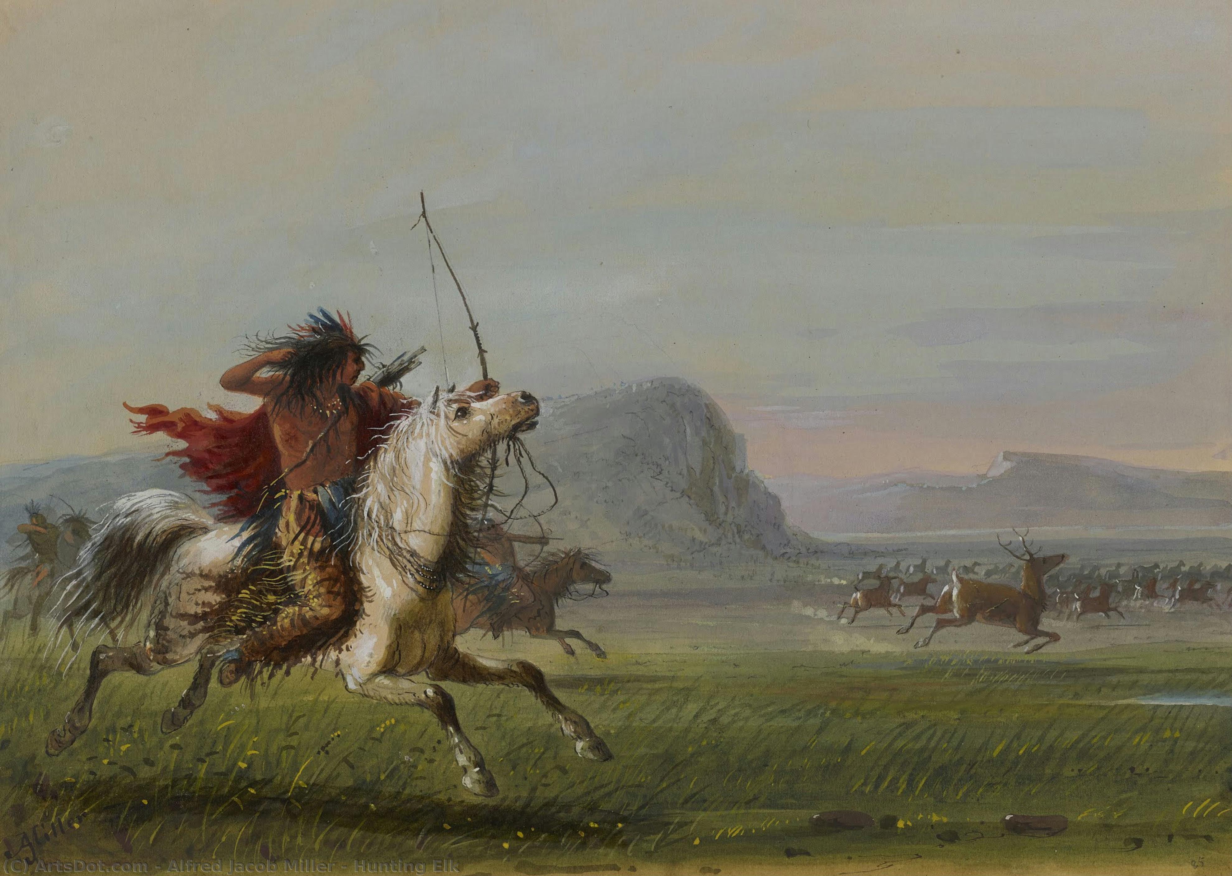Hunting Elk — Alfred Jacob Miller