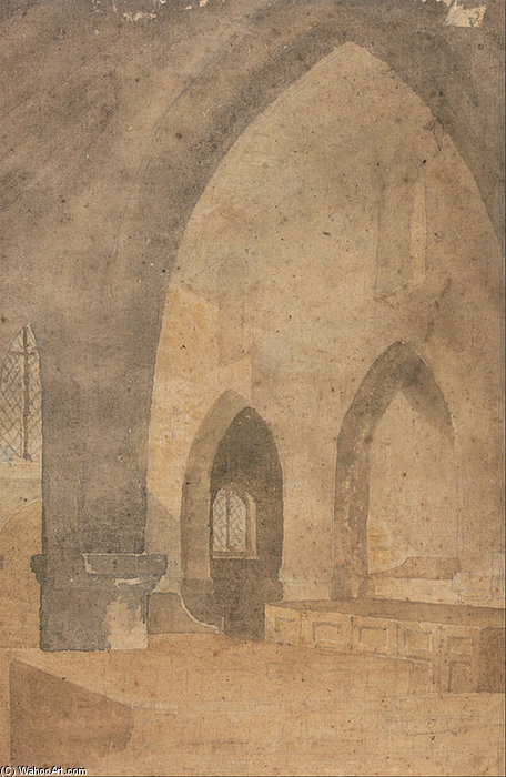 Interior Of A Church, Looking West From South Aisle — John Sell Cotman