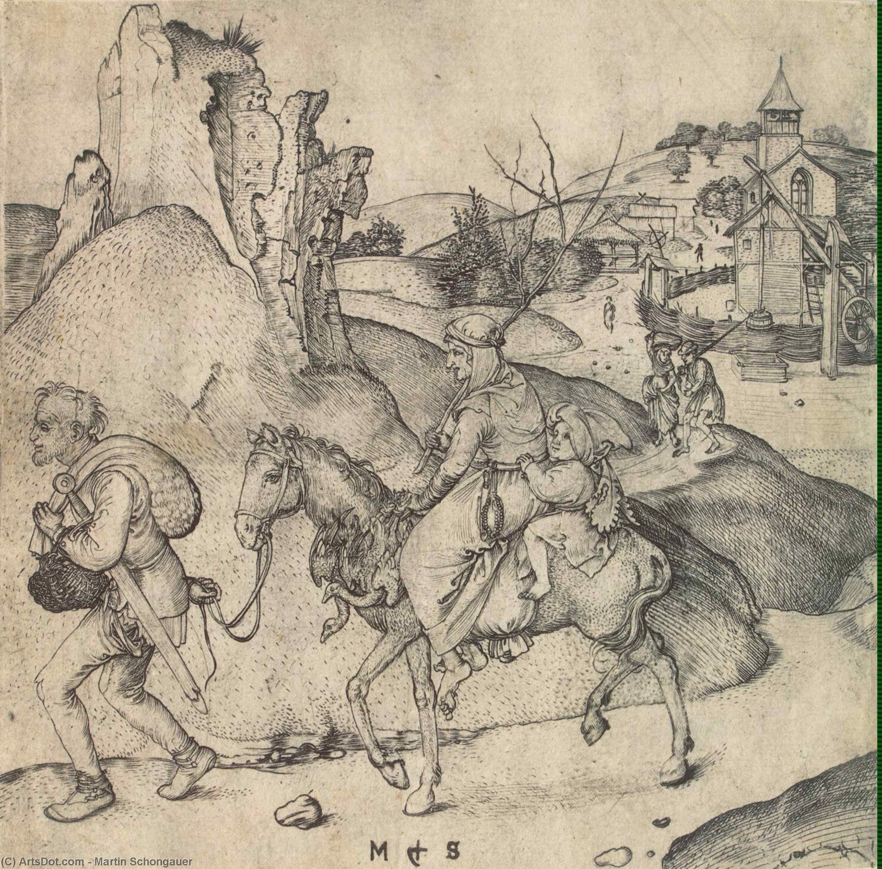 Peasant Family Going To The Market — Martin Schongauer