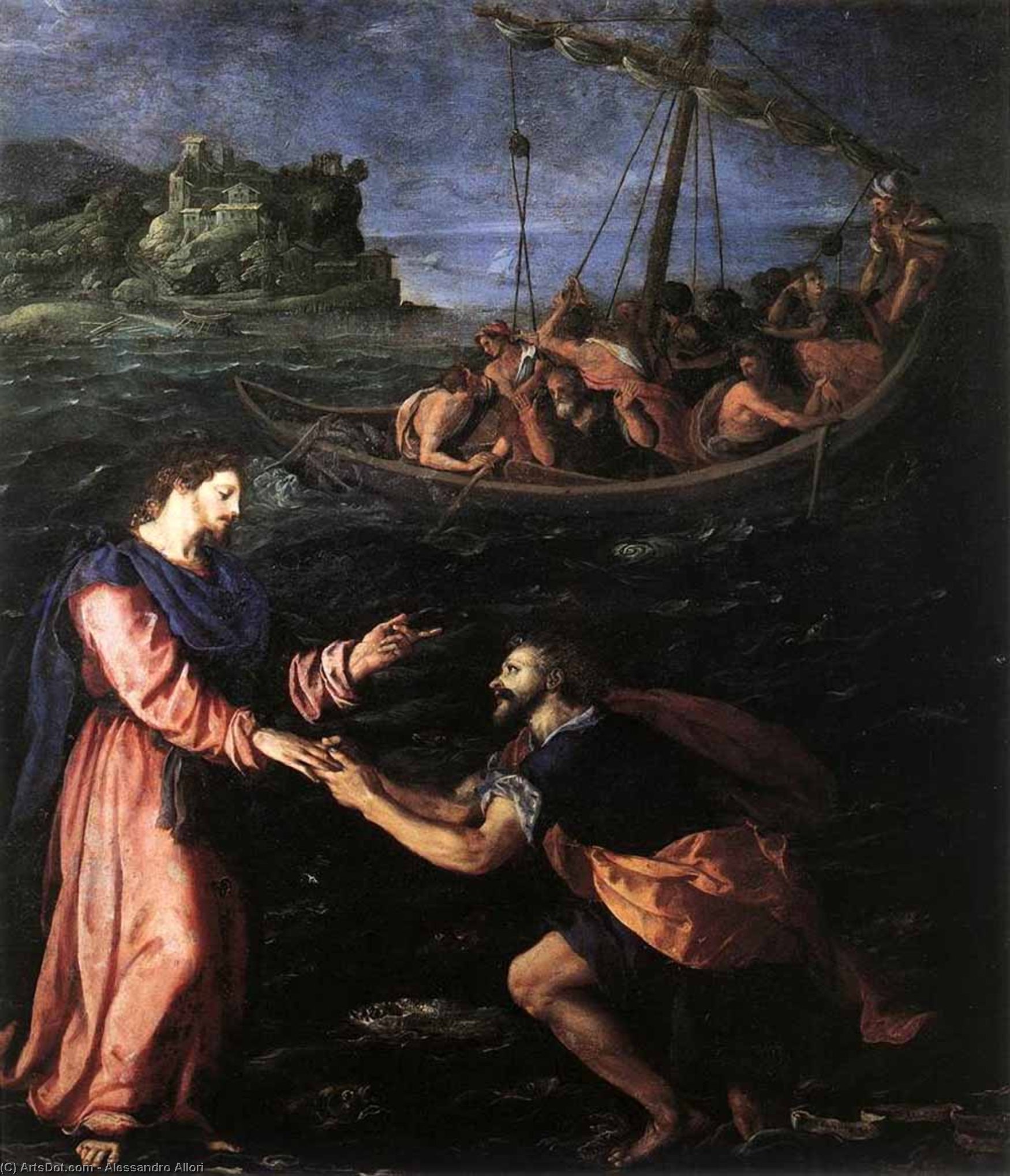 St Peter Walking On The Water — Alessandro Allori