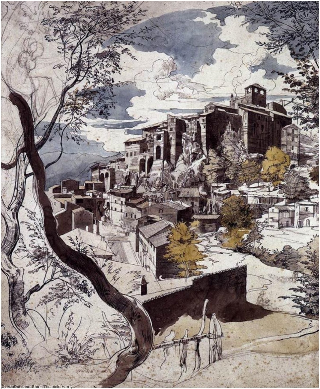 View Of Olevano — Franz Theobald Horny