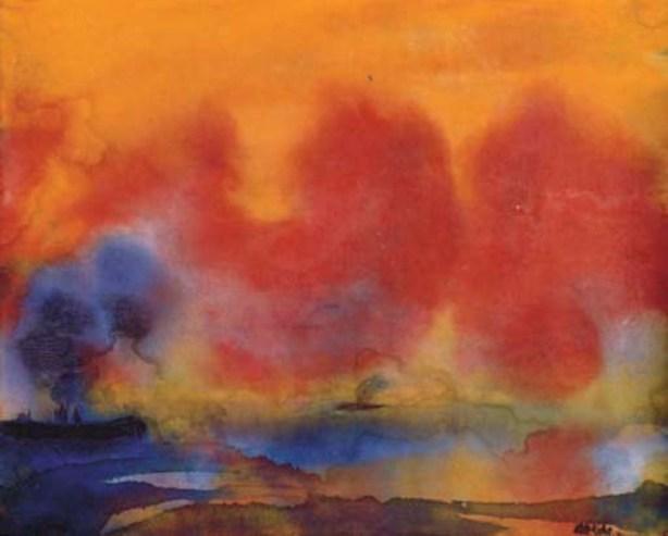 Sea And Ship In The Sunset — Emile Nolde