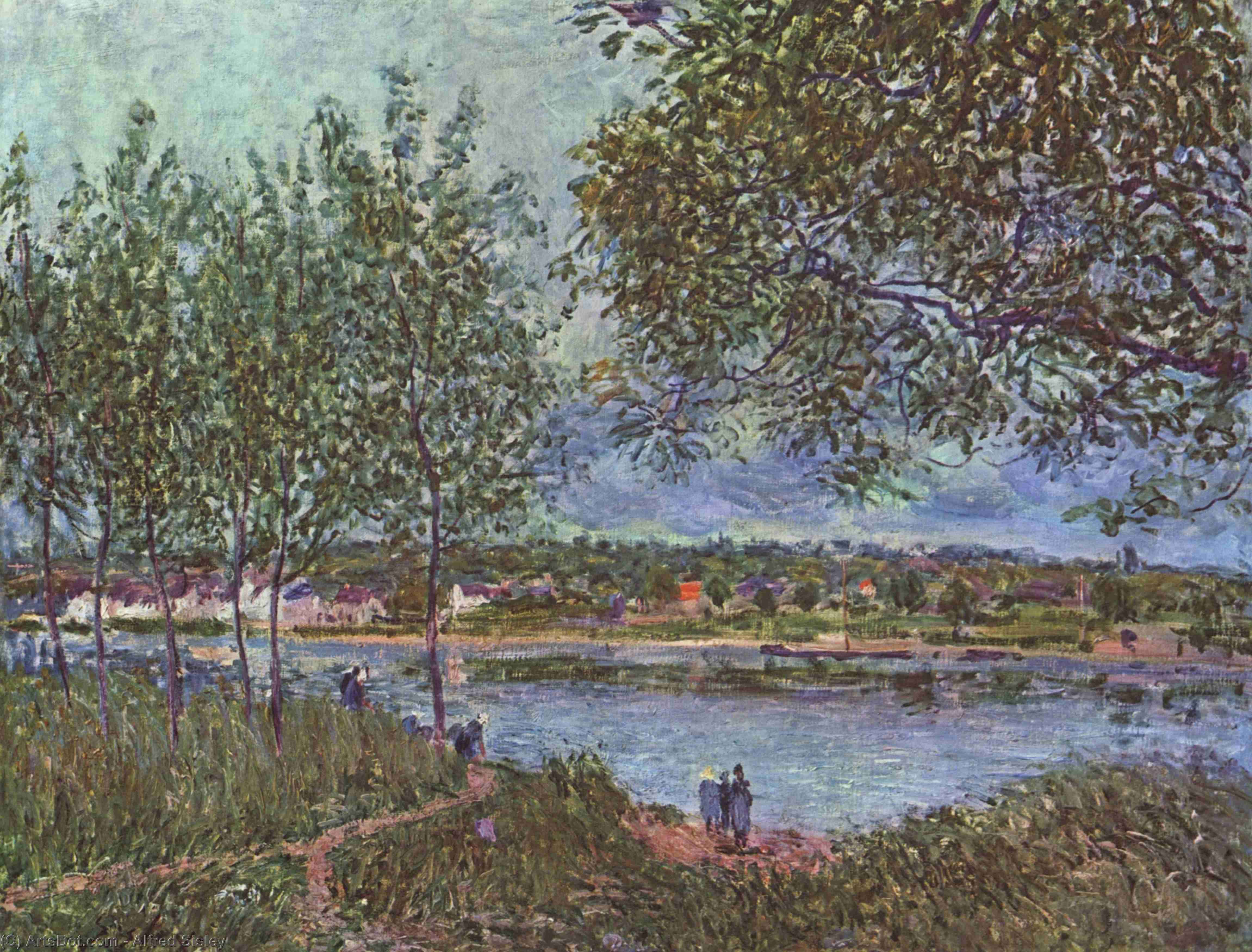 By Way Of The Old Ferry — Alfred Sisley