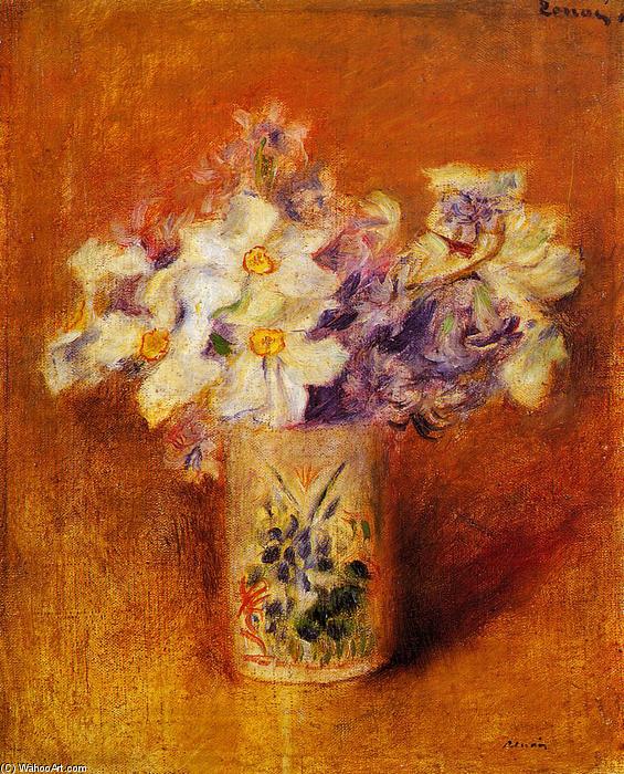 Flowers In A Vase — Pierre-auguste Renoir