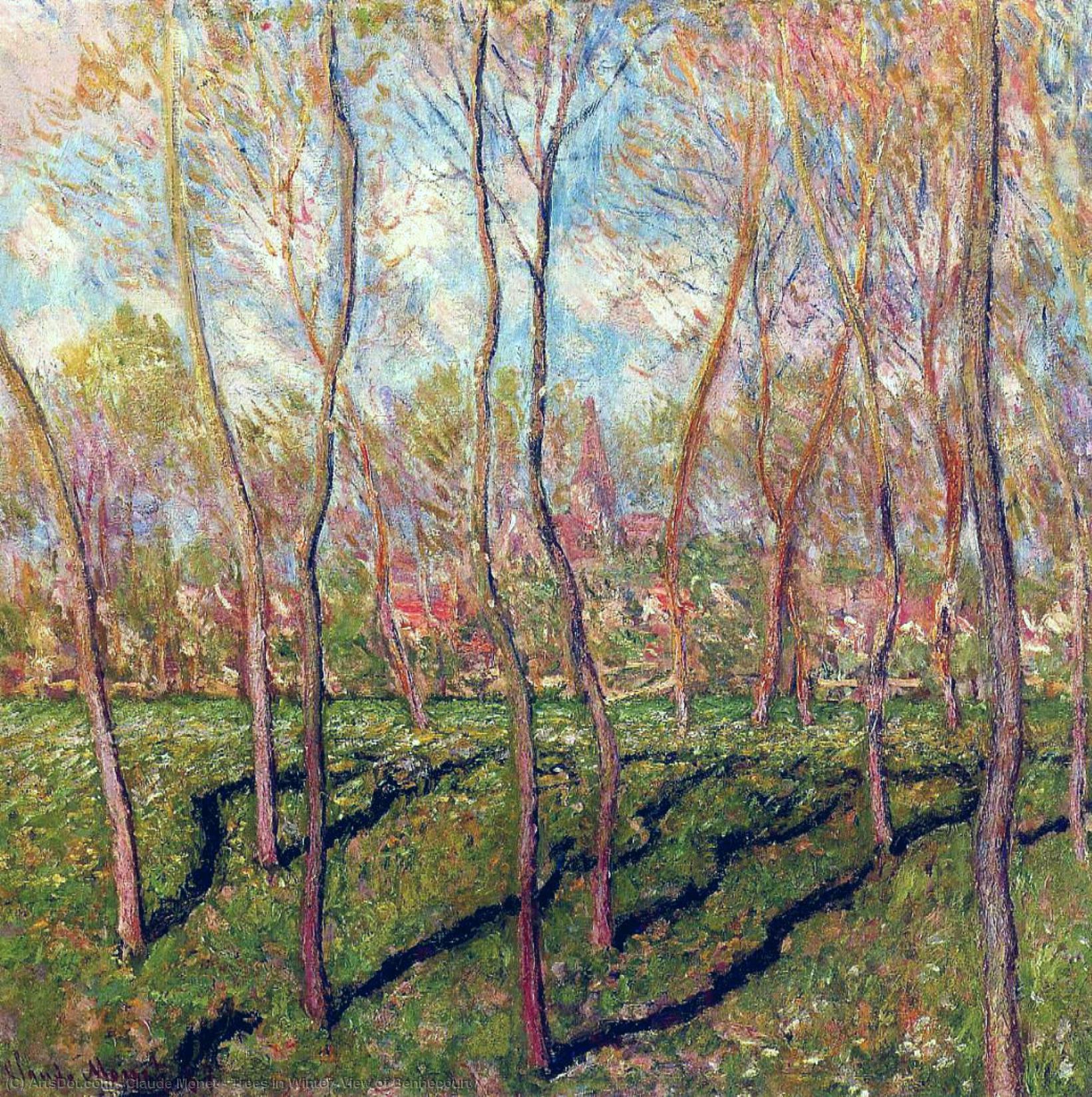 Trees In Winter, View Of Bennecourt — Claude Monet
