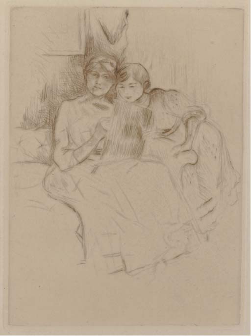 Berthe Morisot Dessinant Avec Sa Fille — Berthe Morisot