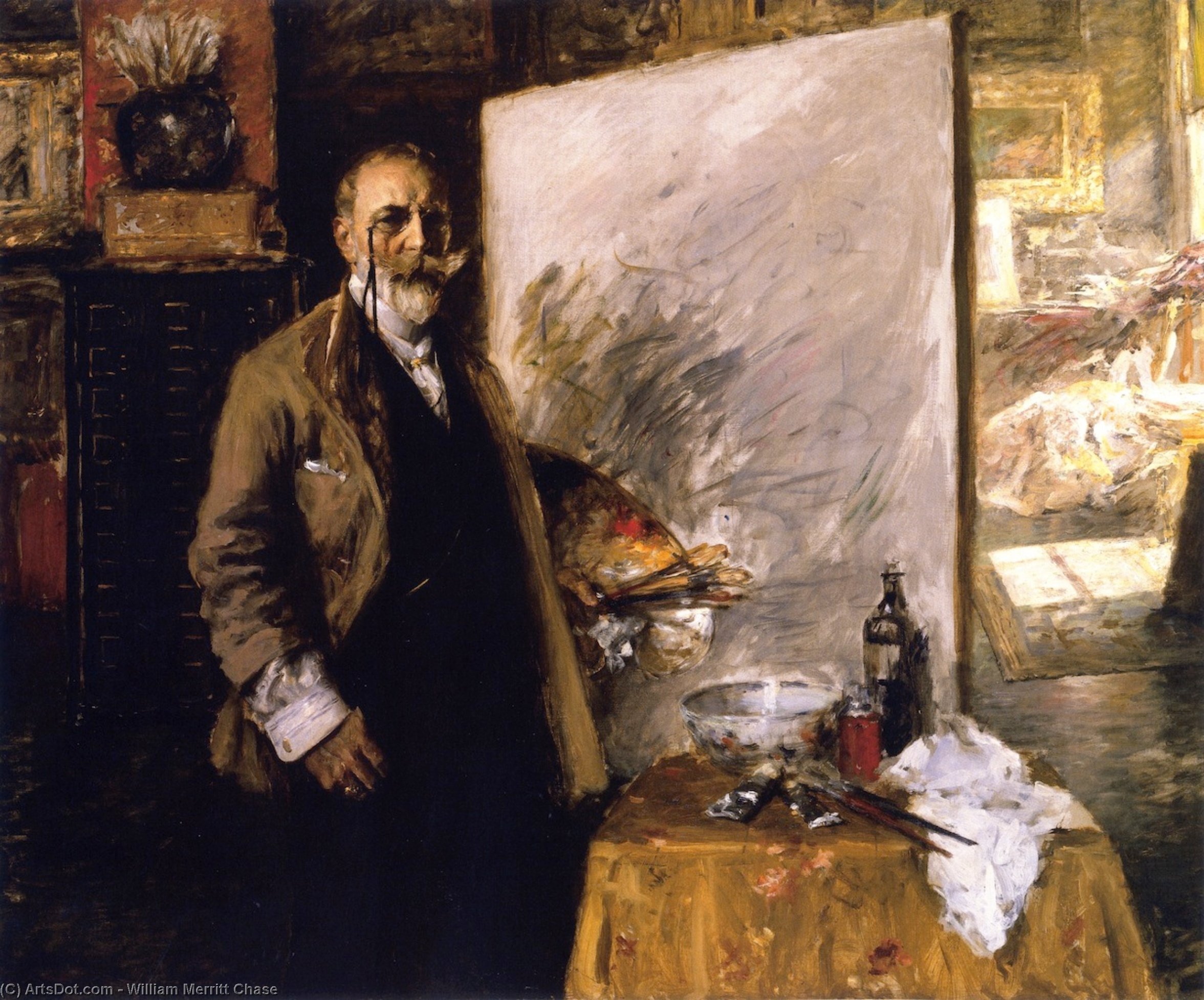 Self Portrait In The Studio — William Merritt Chase
