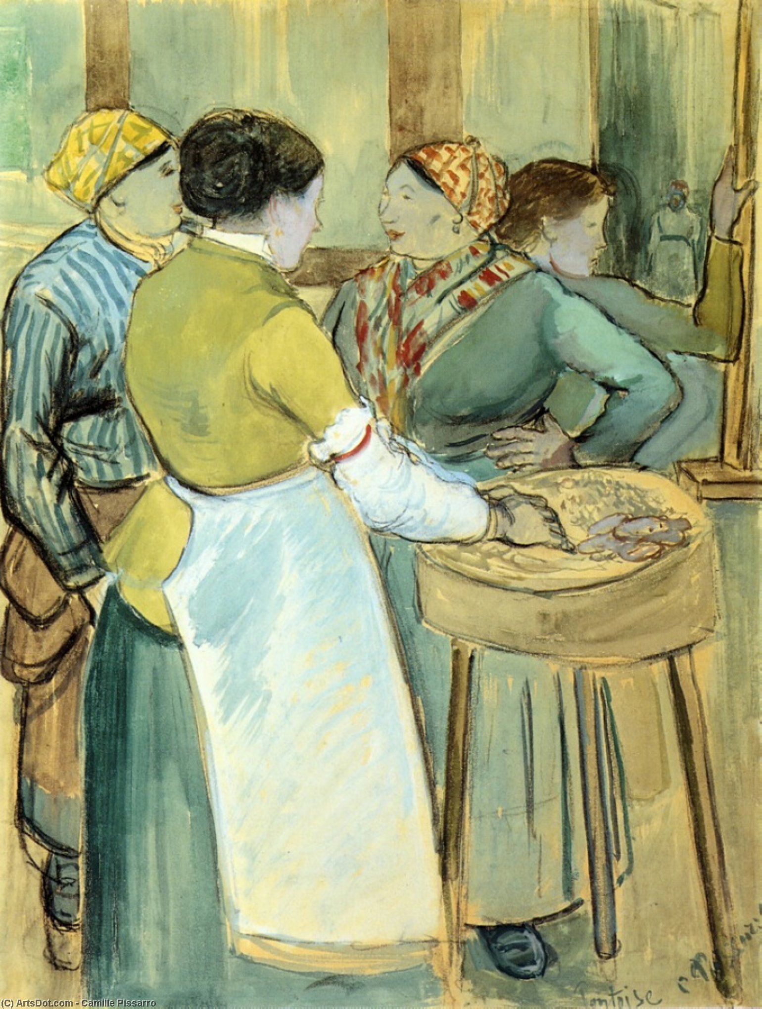 Market At Pontoise — Camille Pissarro