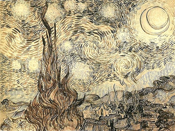 Starry Night Drawing — Vincent Willem Van Gogh