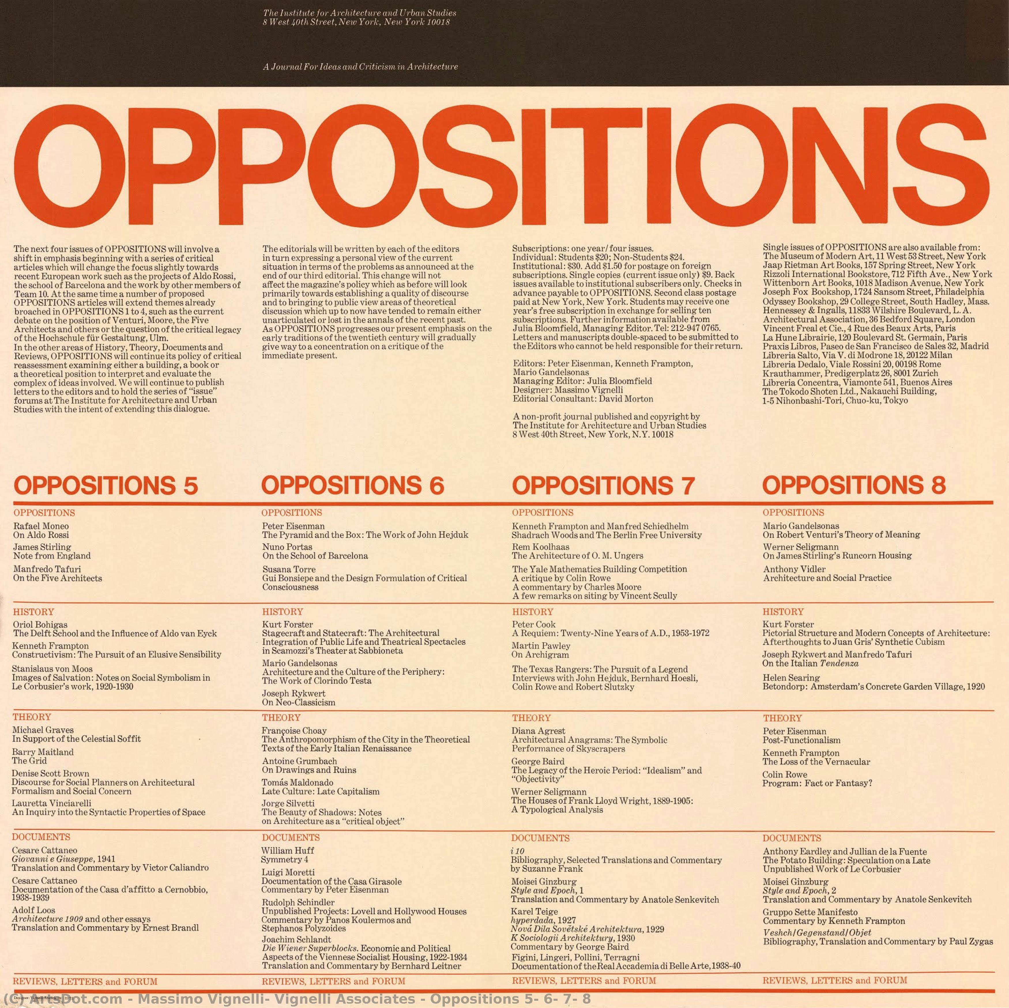 Oposiciones 5, 6, 7, 8 — Massimo Vignelli, Vignelli Associates