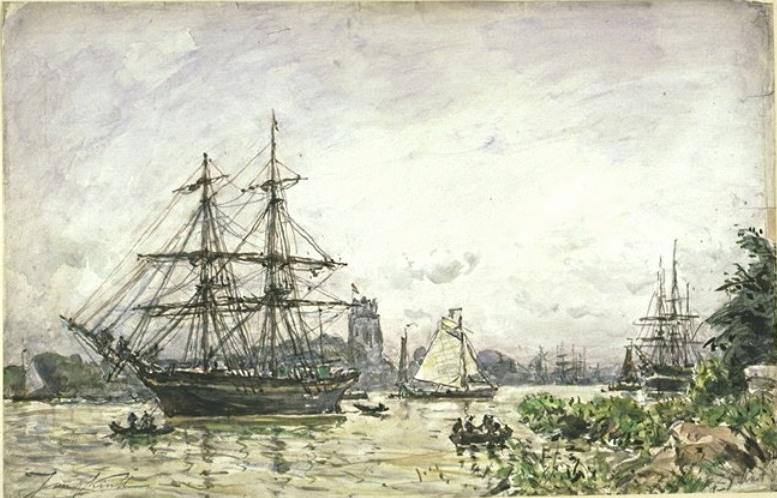 Brick Sur La Meuse À Dordrecht — Johan Barthold Jongkind