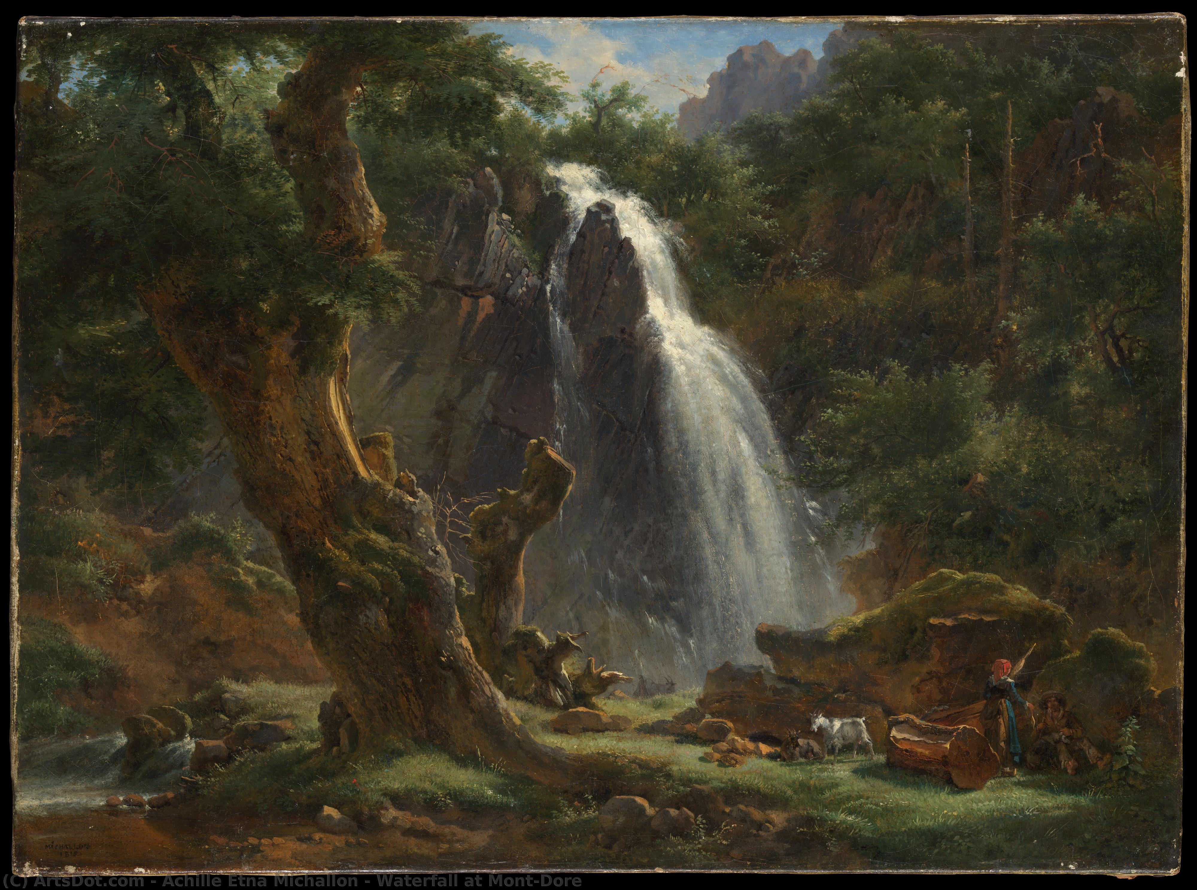 Waterfall At Mont-dore — Achille Etna Michallon