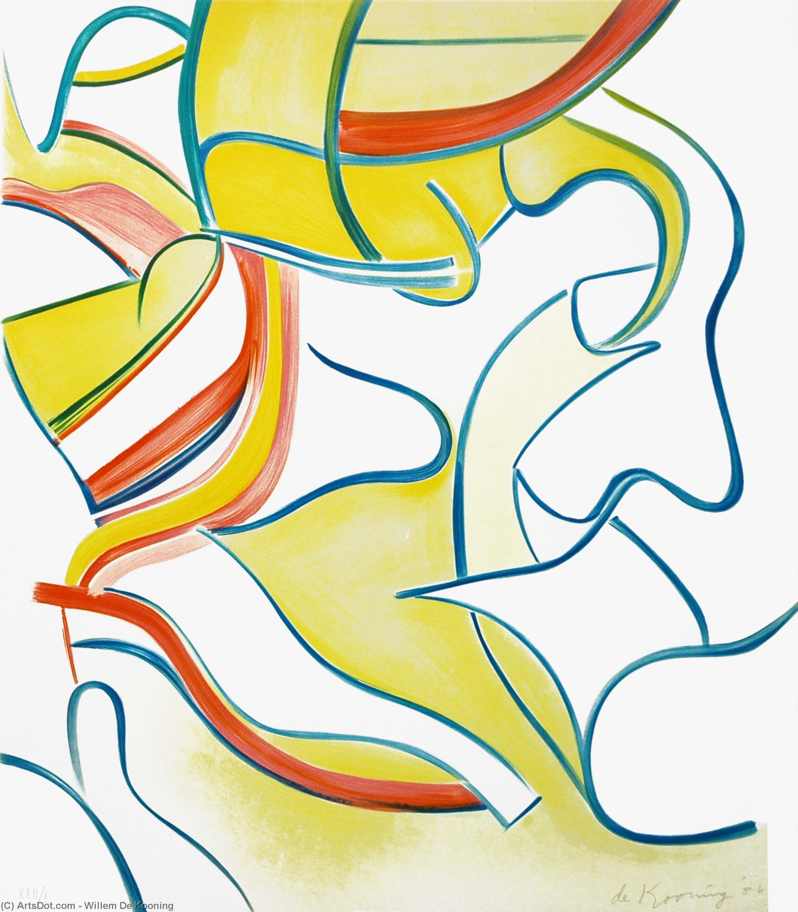 Untitled -2, From Quatre Lithographies — Willem De Kooning