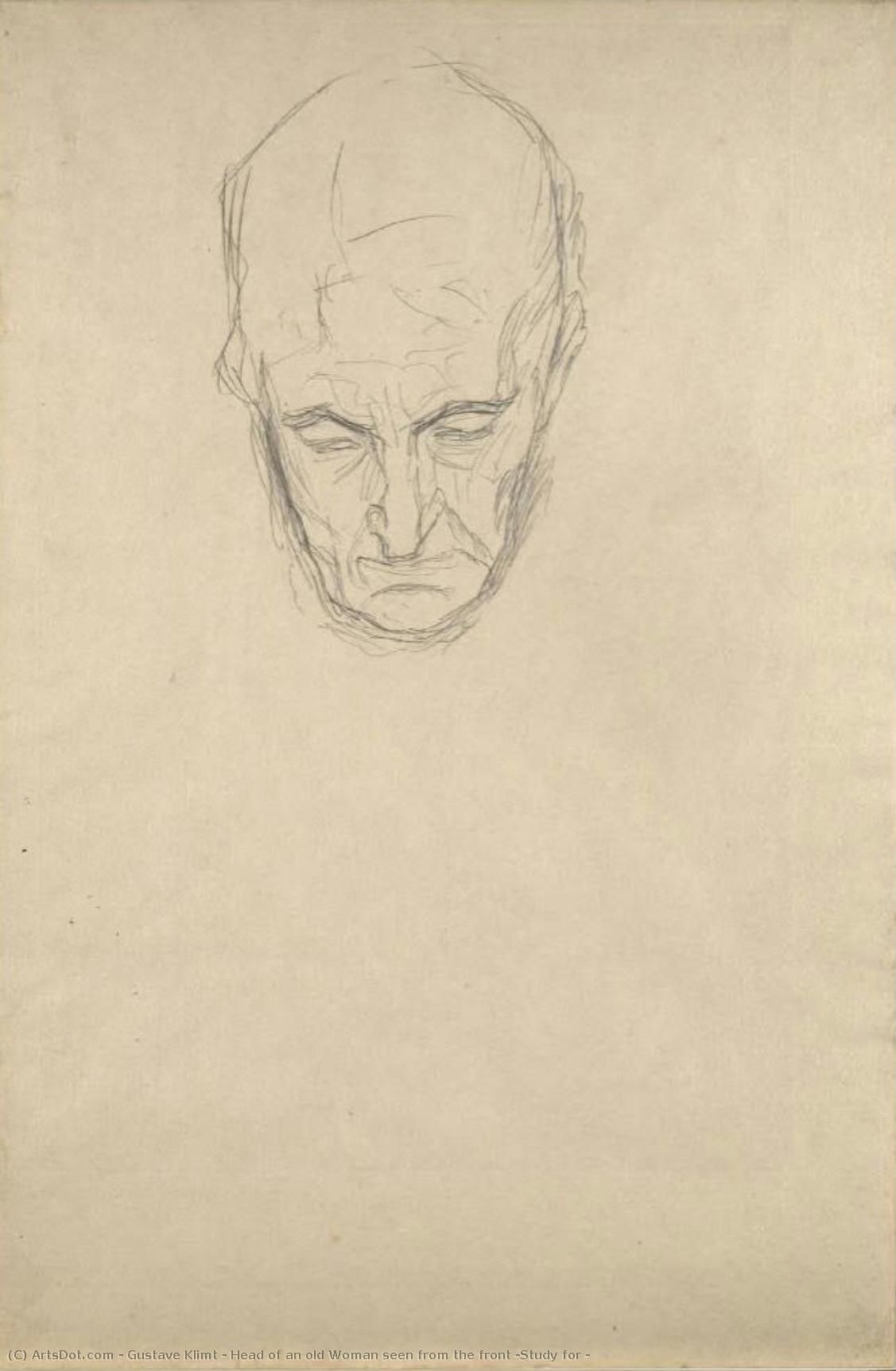 Head Of An Old Woman Seen From The Front (study For — Gustav Klimt