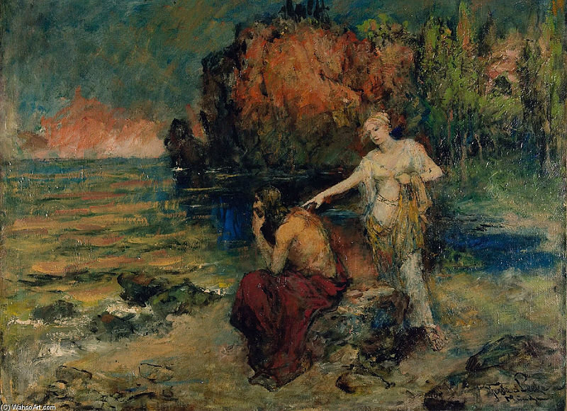 Iphigenie Auf Tauris. Ol Auf Leinwand — Ferdinand Leeke
