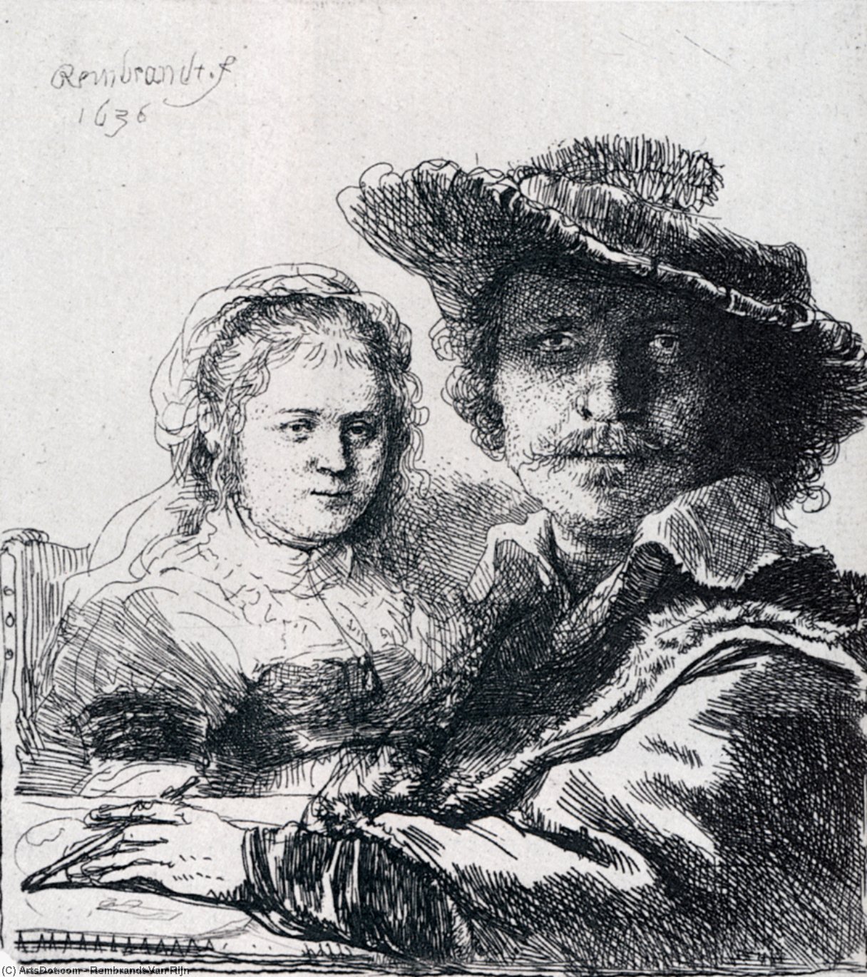 Self-portrait With Saskia — Rembrandt Van Rijn