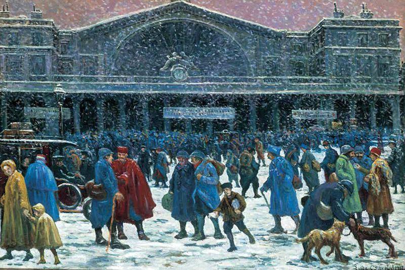 The Gare De L'est In Snow — Maximilien Luce