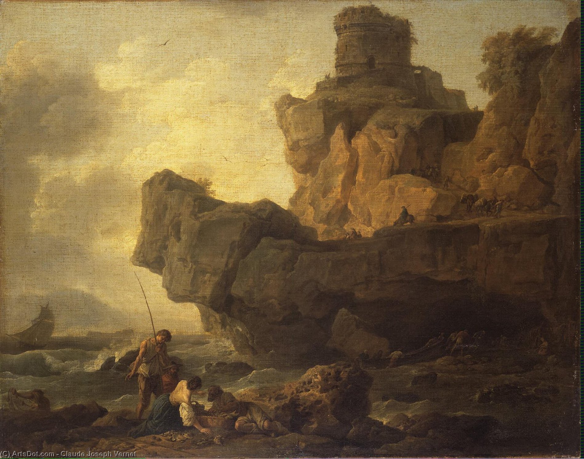 Rocks On A Seashore — Claude-joseph Vernet