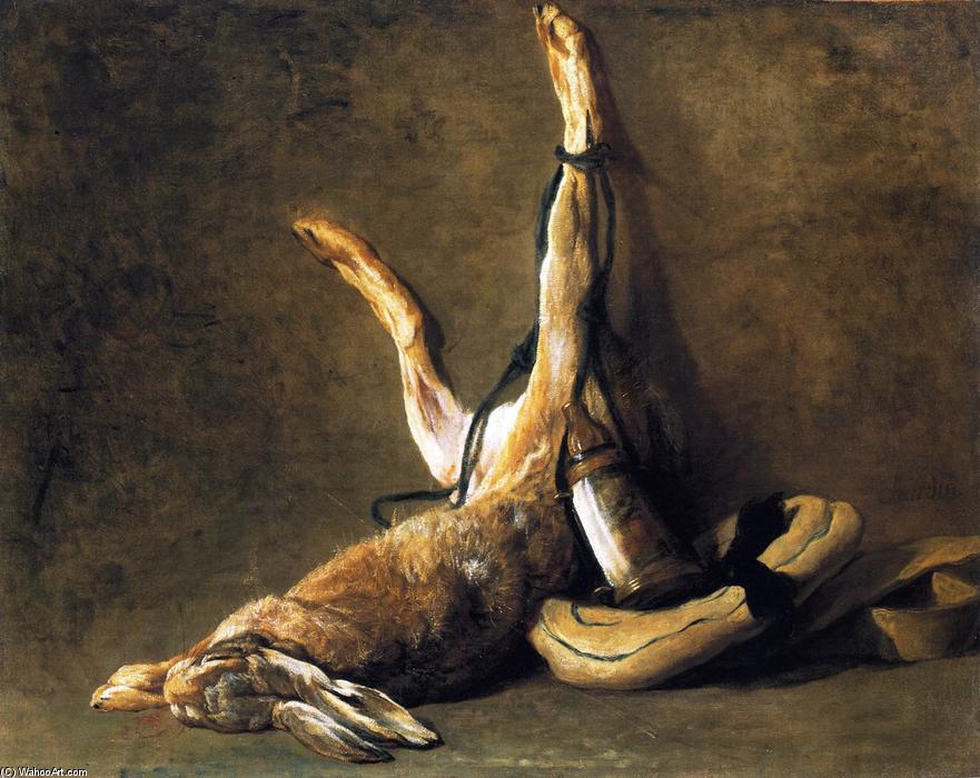 Hare With Game Bag And Powder Flask — Jean-baptiste-siméon Chardin