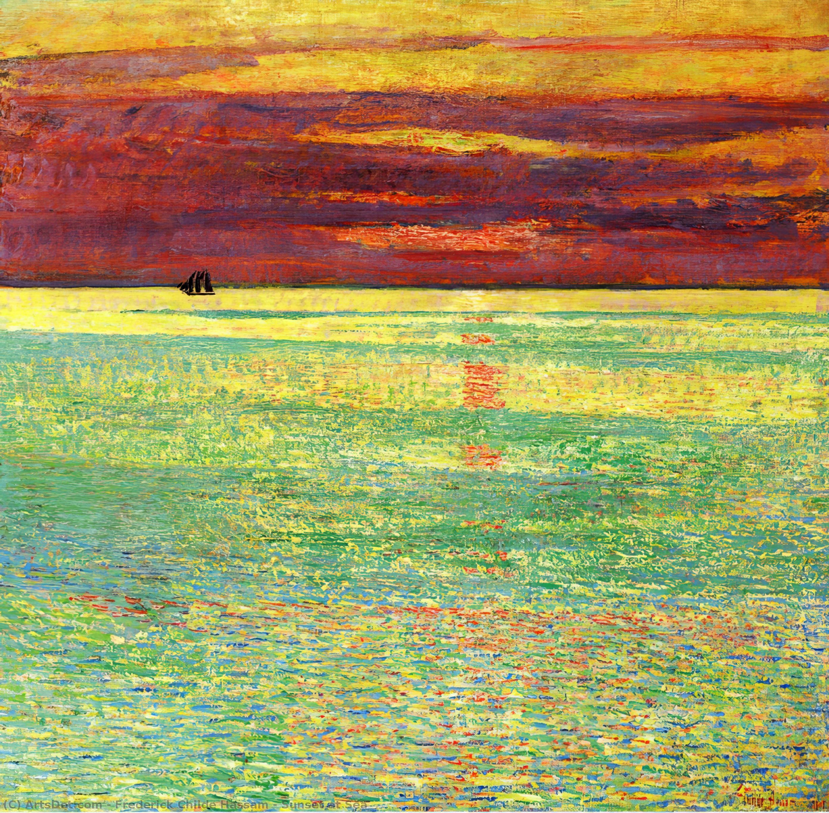 Sunset At Sea — Frederick Childe Hassam
