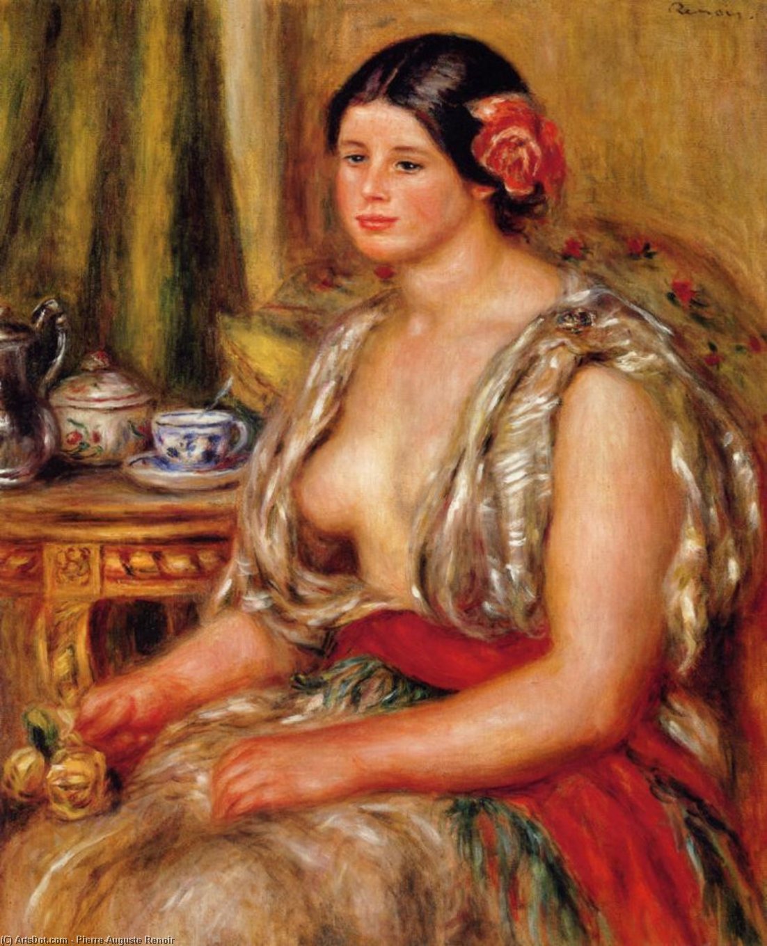 Young Woman Seated In An Oriental Costume — Pierre-auguste Renoir