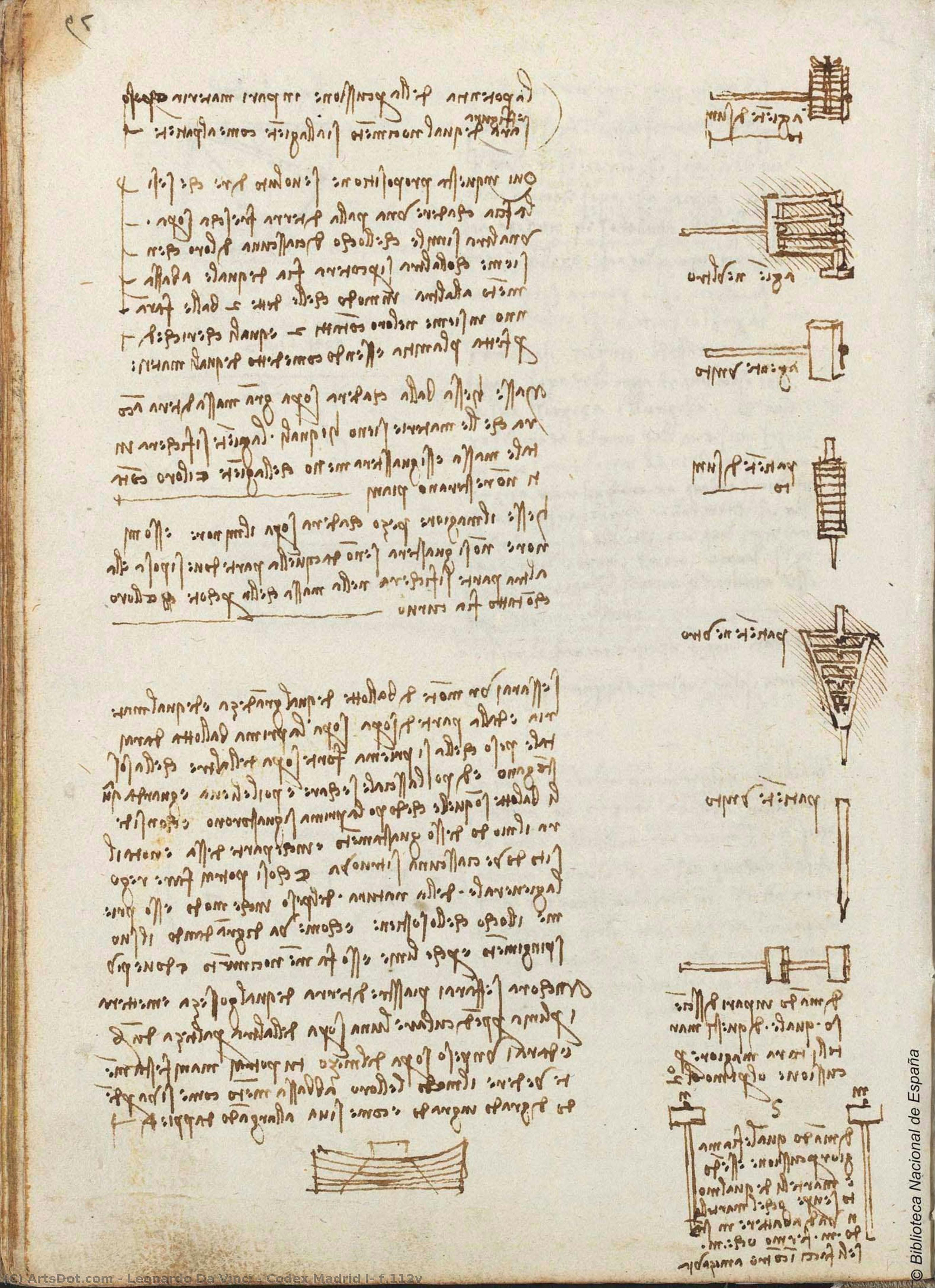 Codex Madrid I, F.112v — Leonardo Da Vinci