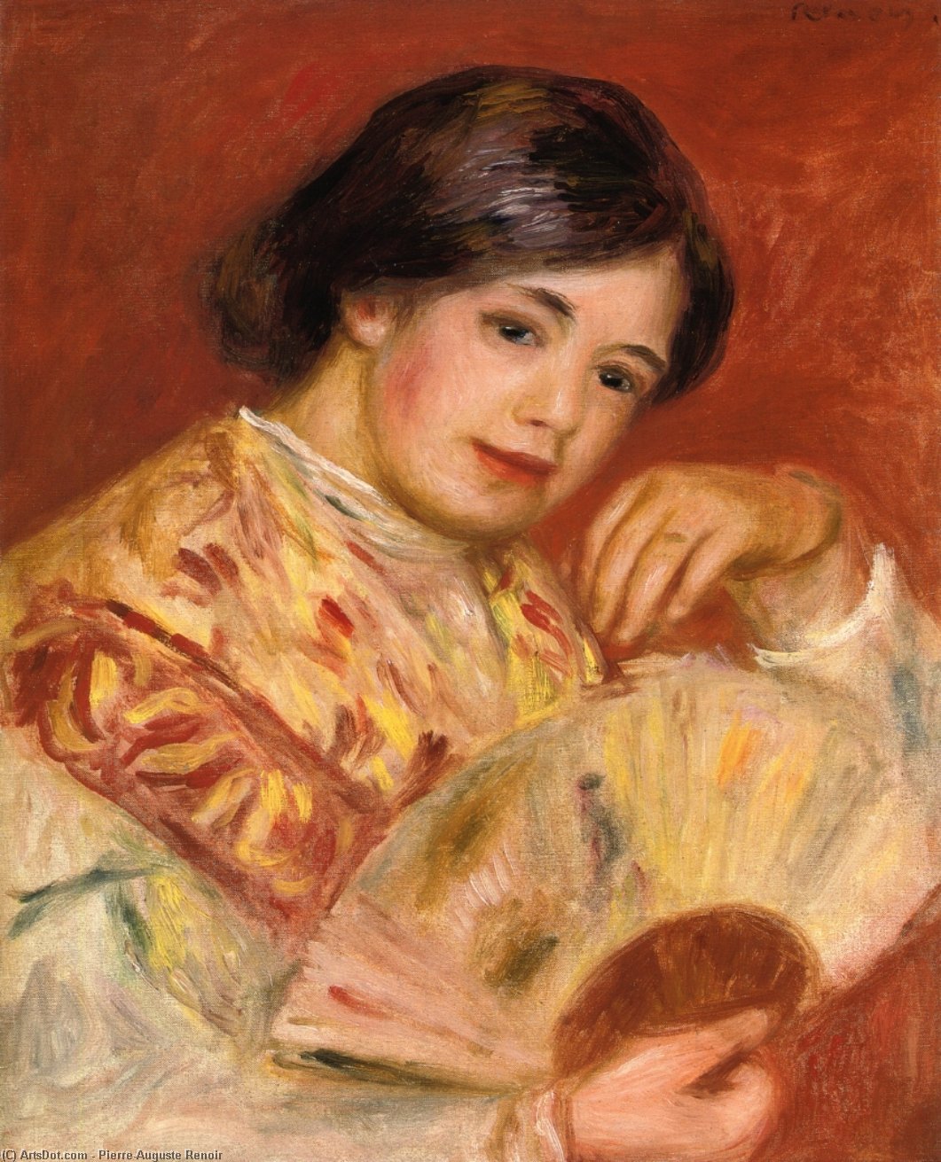 Woman With A Fan — Pierre-auguste Renoir