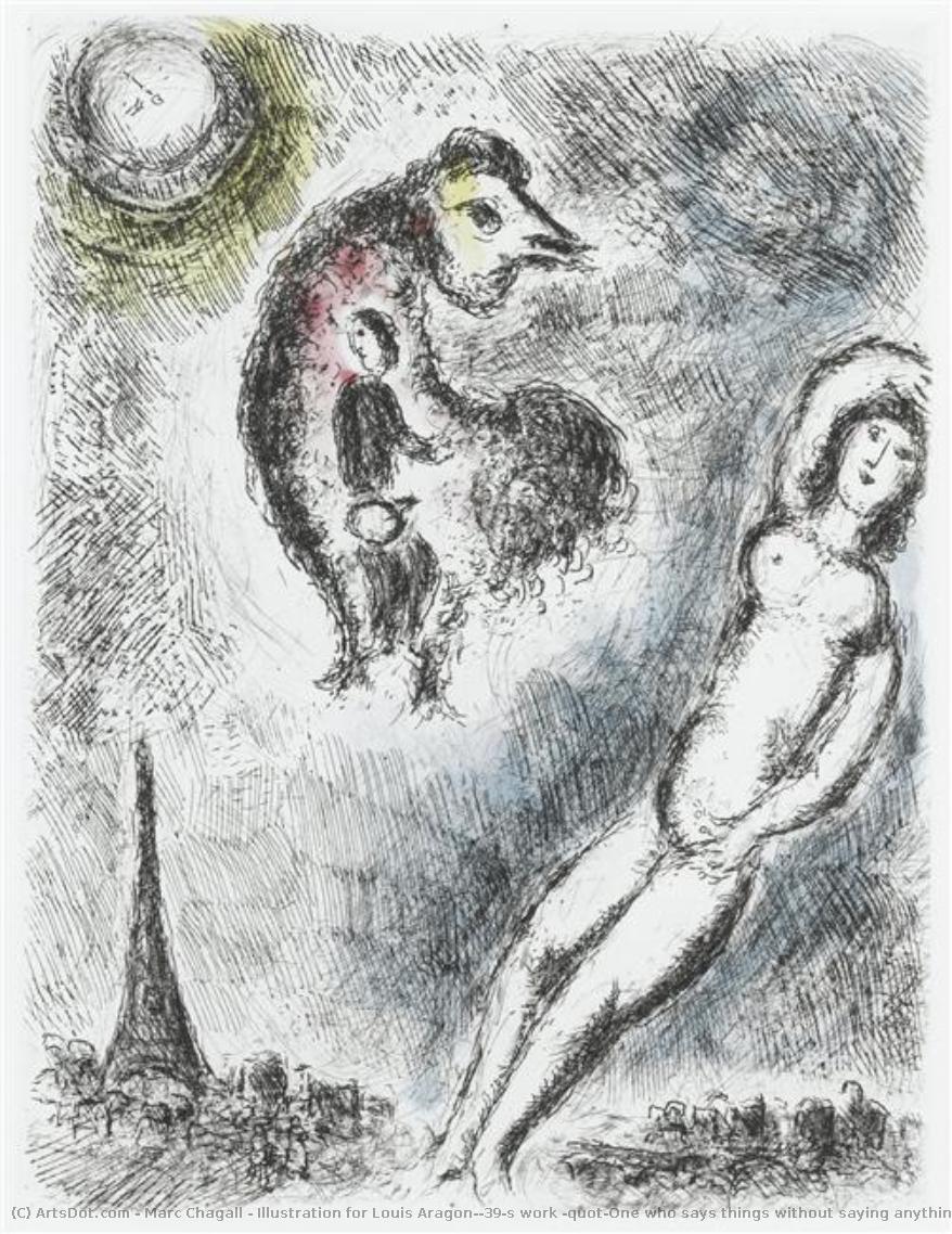 Illustration For Louis Aragon's Work "one Who Says Things Without Saying Anything" — Marc Chagall