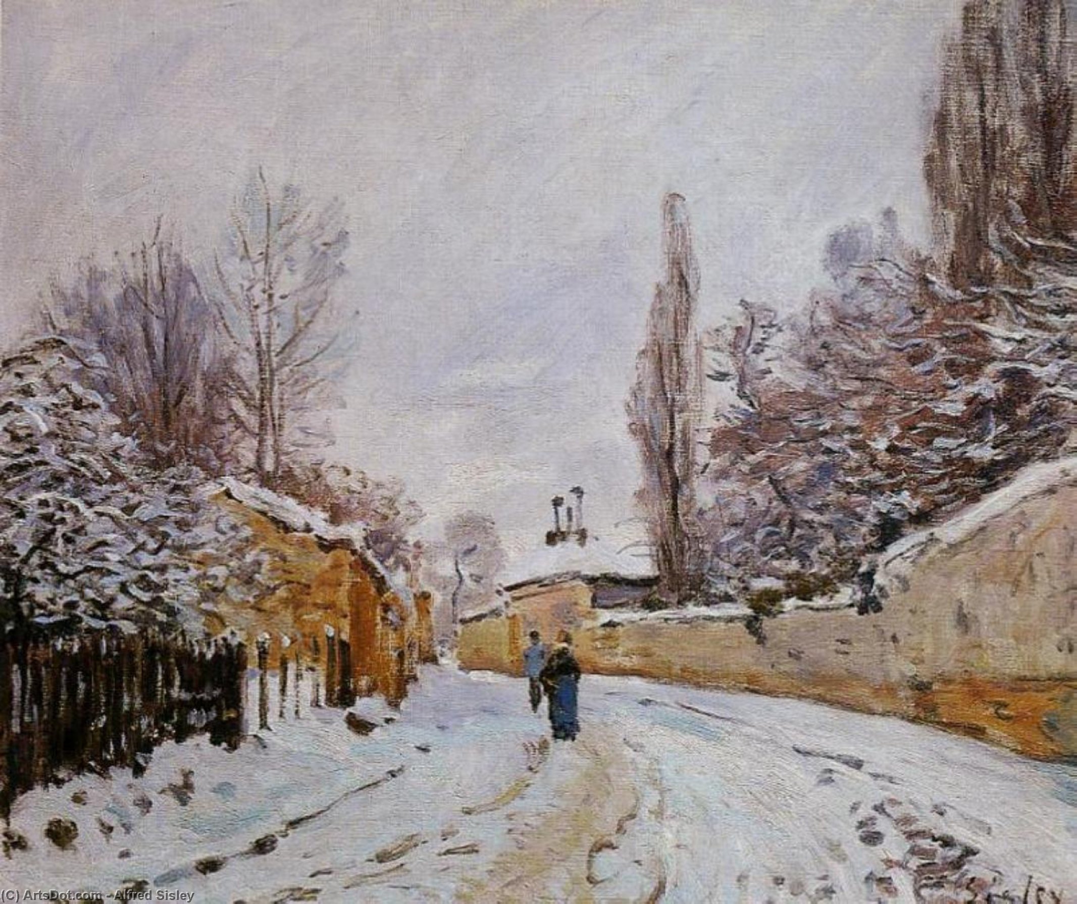 Road Under Snow, Louveciennes — Alfred Sisley