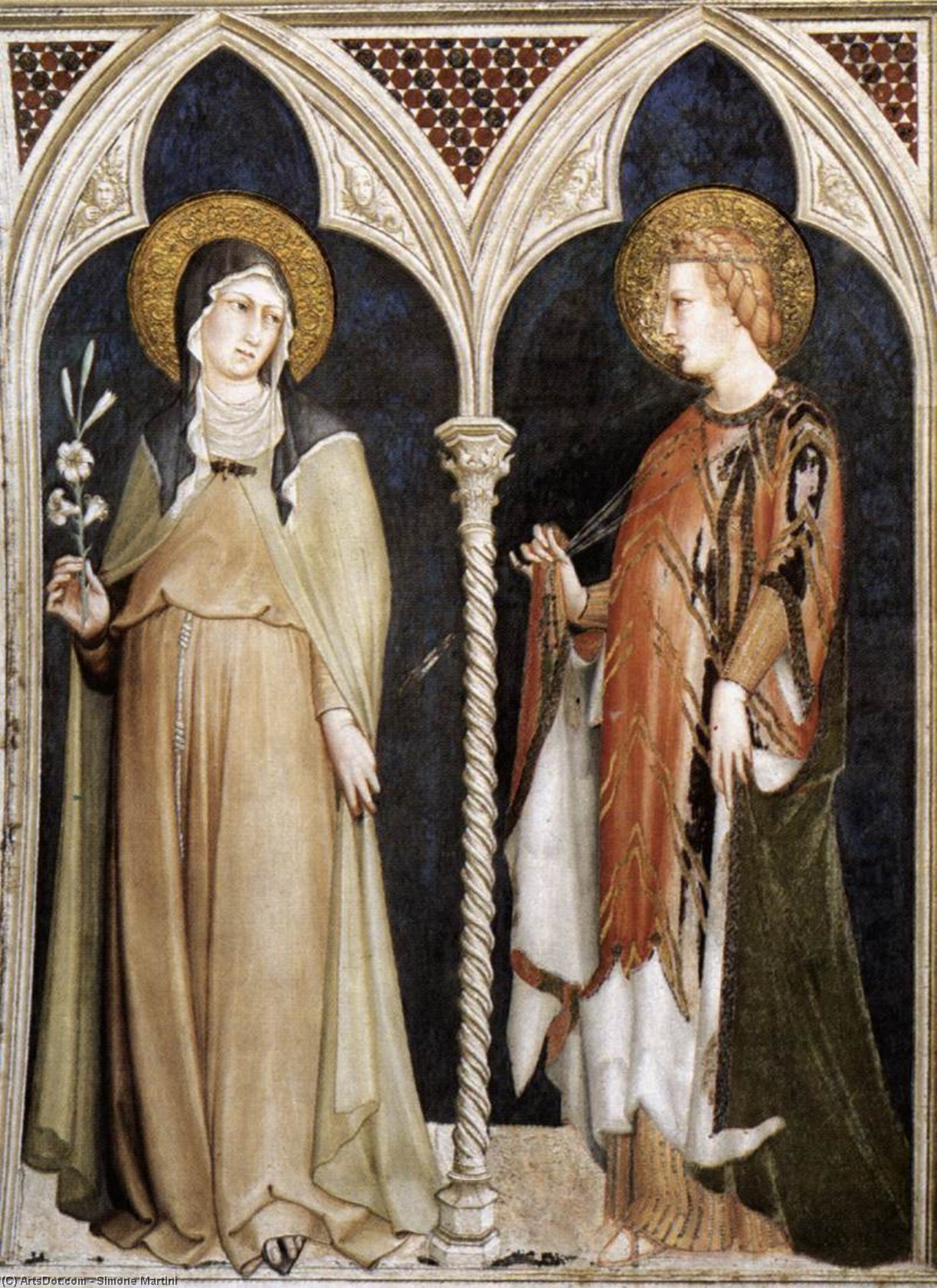 St Clare And St Elizabeth Of Hungary — Simone Martini