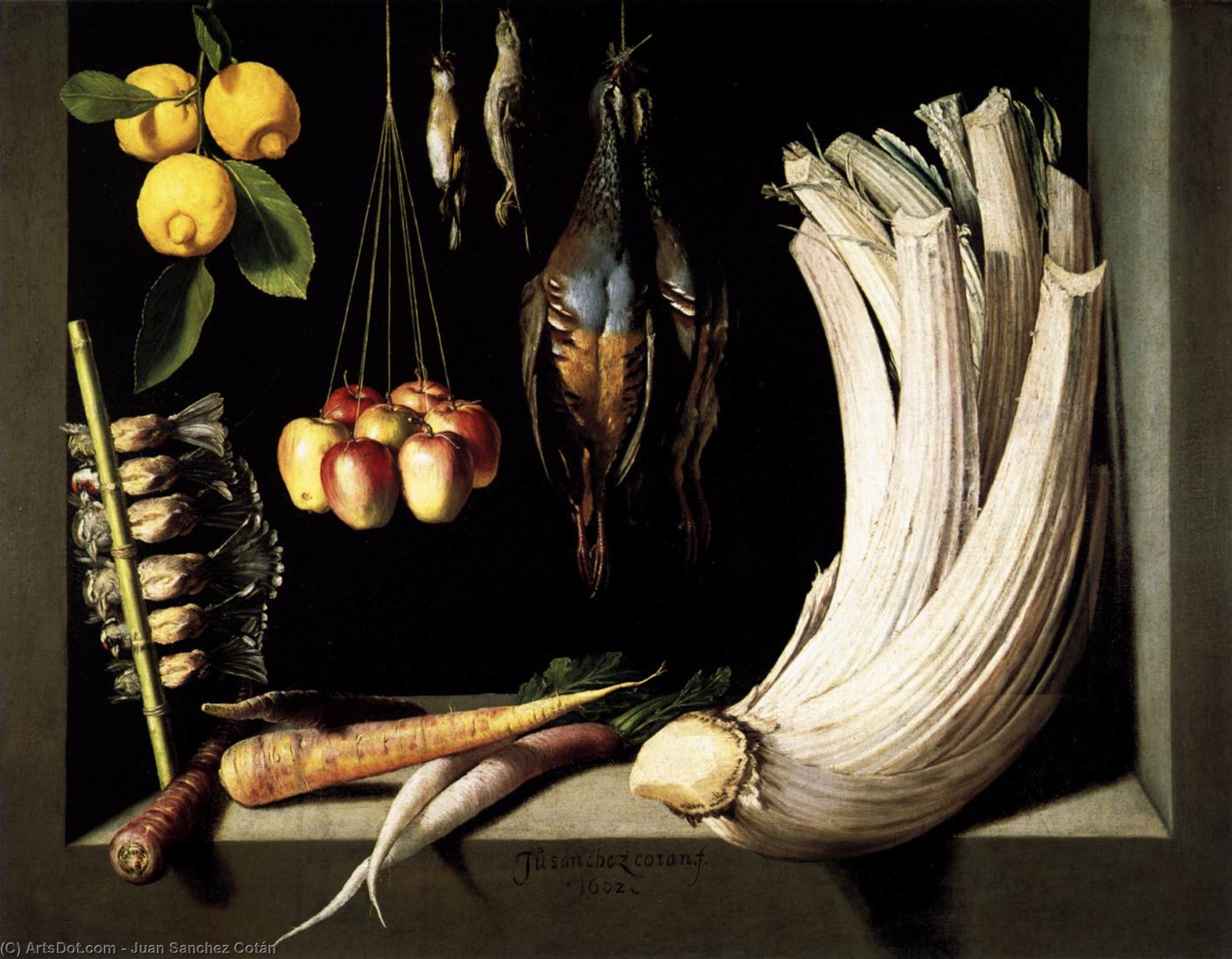 Still-life With Game, Vegetable And Fruit — Juan Sanchez Cotan