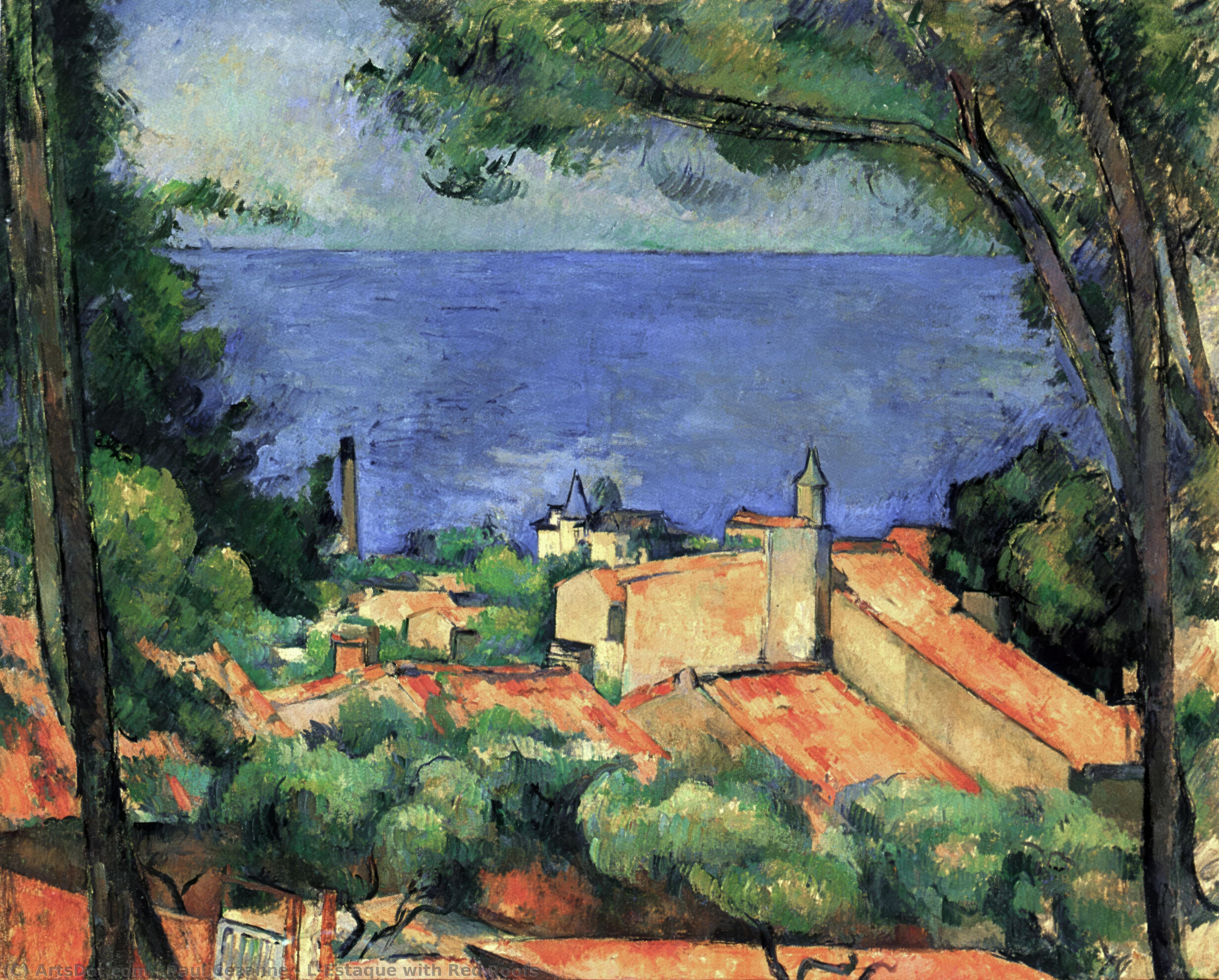 L'estaque With Red Roofs — Paul Cézanne