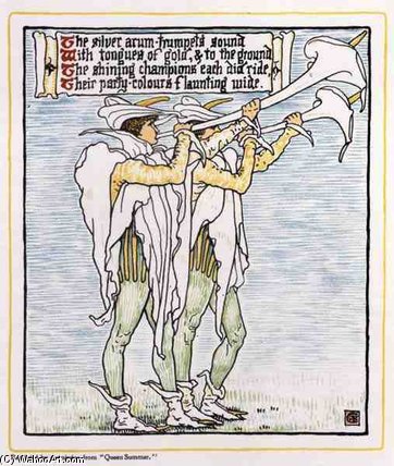 Trumpeters With Lilies — Walter Crane