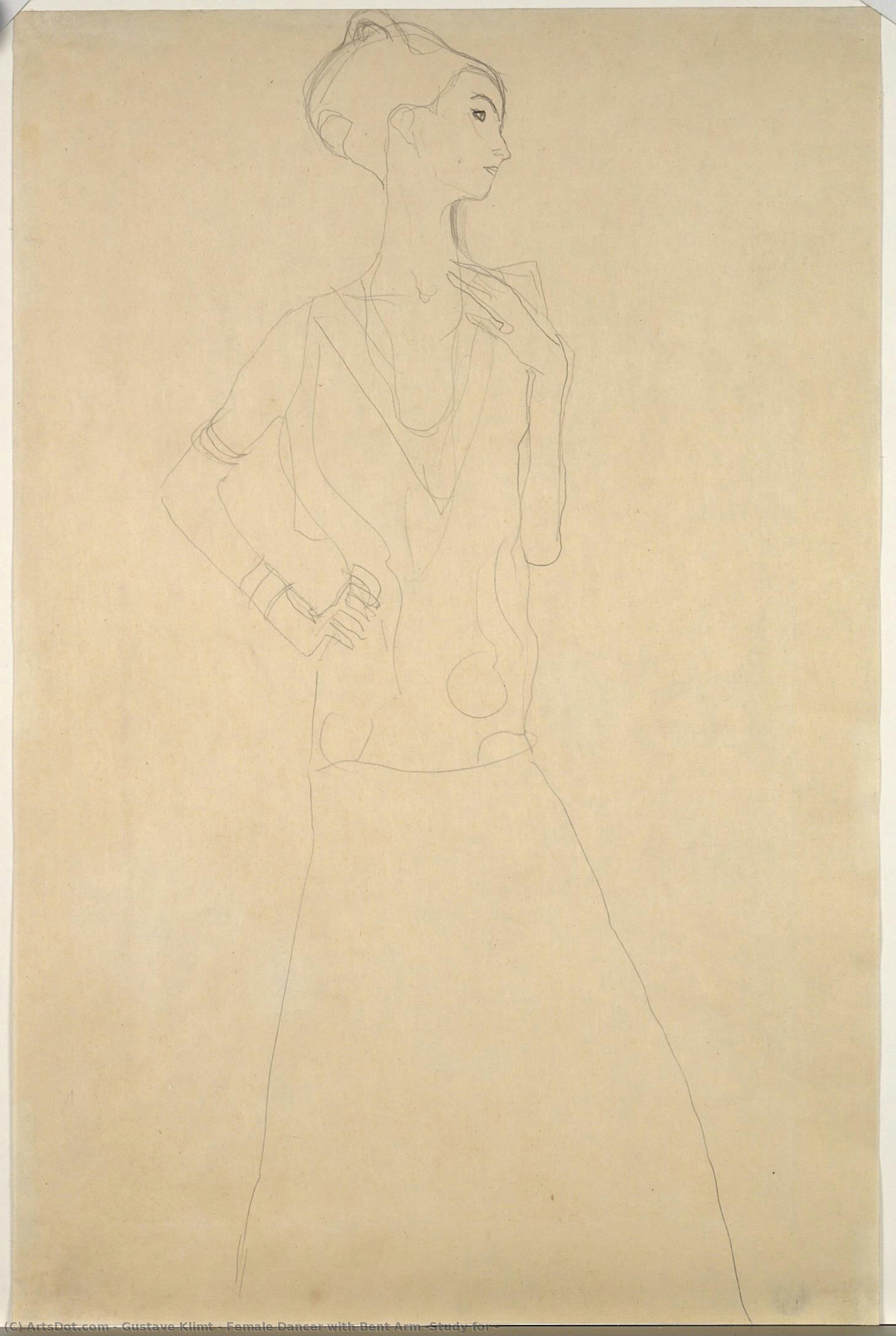 Female Dancer With Bent Arm (study For — Gustav Klimt