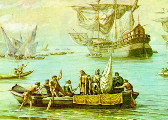 Português Estácio De Sá Em São Vicente, 1565 (detalhe) English Estácio De Sá In São Vicente, 1565 (detail) — Benedito Calixto
