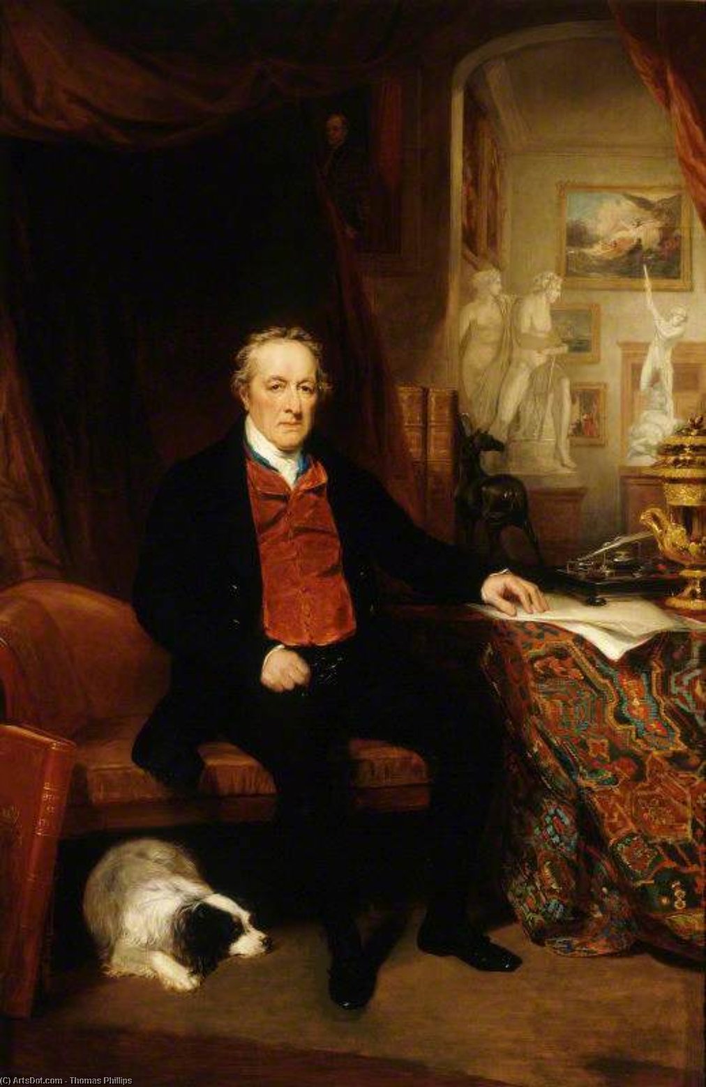 George O'brien Wyndham, 3rd Earl Of Egremont, In The North Gallery, Petworth — Thomas Phillips