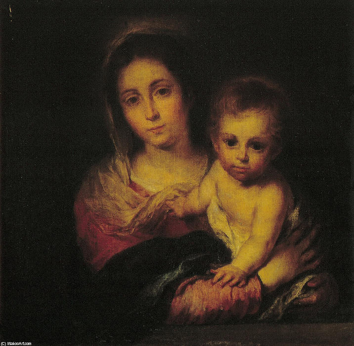 Madonna With A Napkin — Bartolomé Esteban Murillo