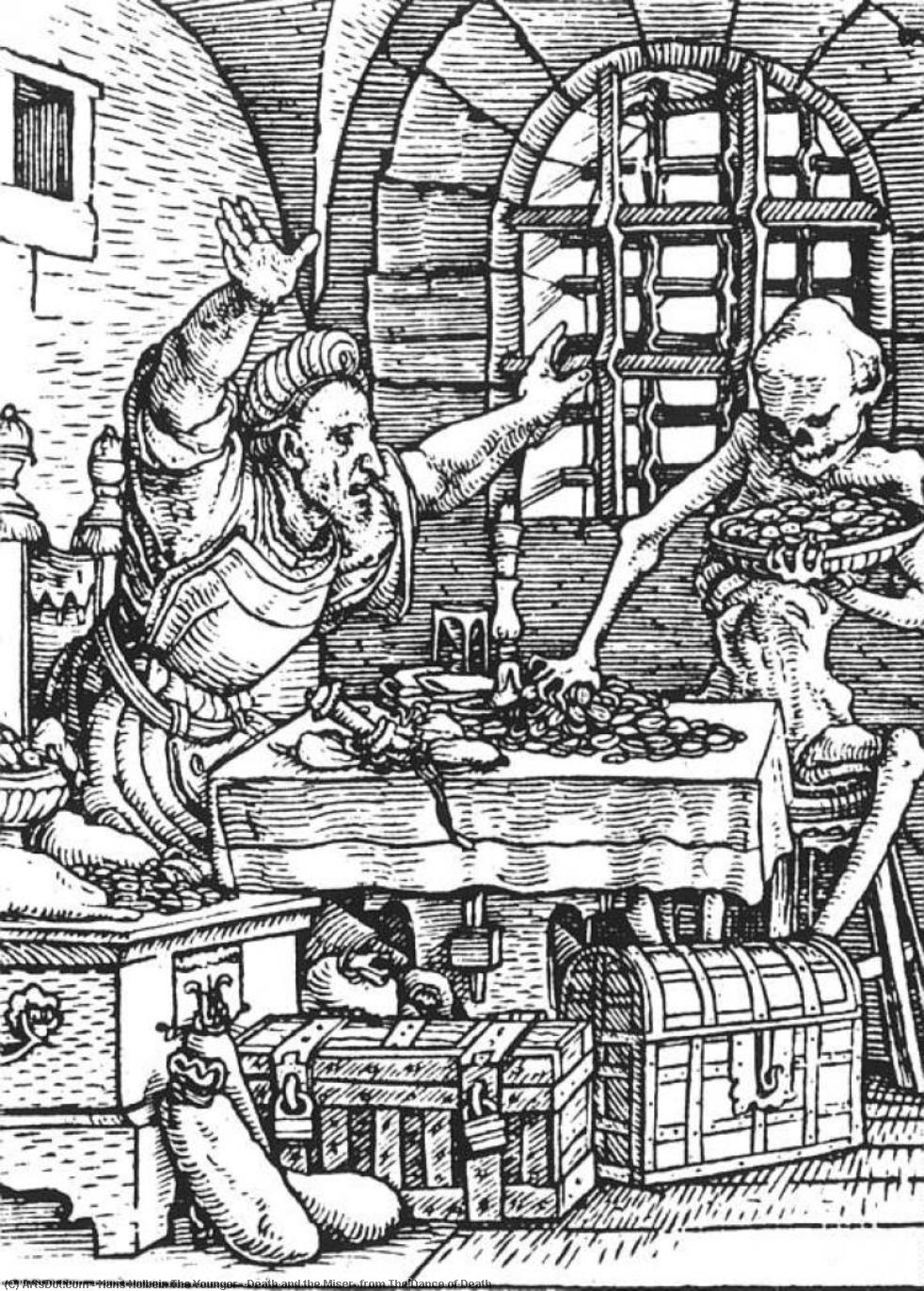 Death And The Miser, From The Dance Of Death — Hans Holbein The Younger
