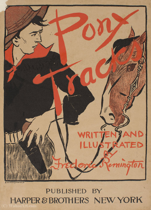 'pony Tracks', (34 X 24 Cm) (1895) — Edward Penfield