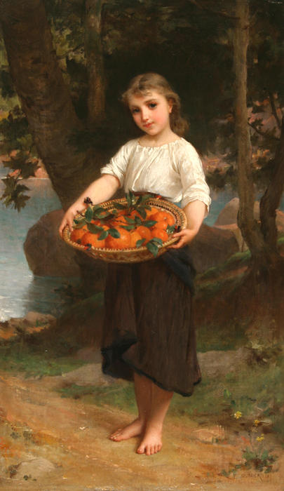 Girl With Basket Of Oranges — Émile Munier