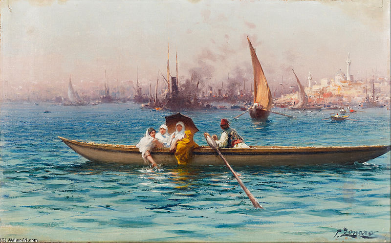 Amusement On The Caique — Fausto Zonaro