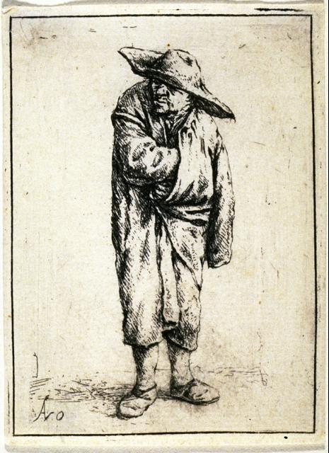 Peasant With His Hand In His Cloak — Adriaen Van Ostade