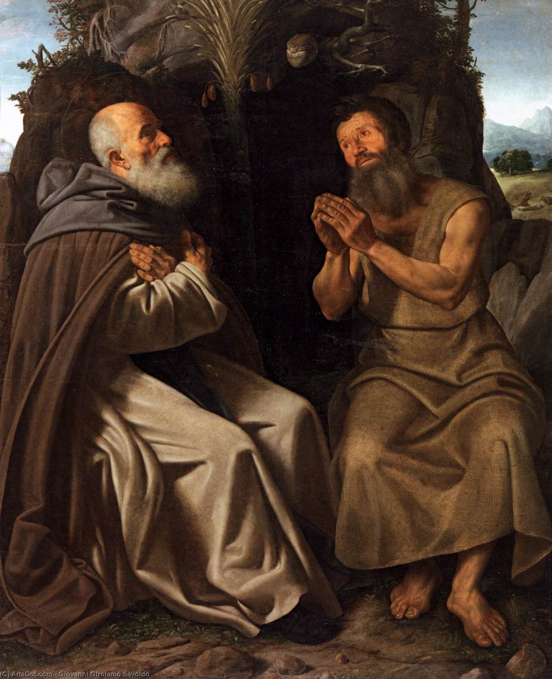 St Anthony Abbot And St Paul — Giovanni Gerolamo Savoldo