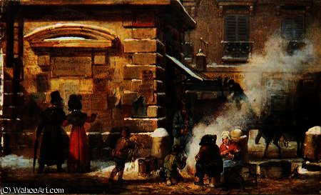 French Street Scene — Auguste Xavier Leprince