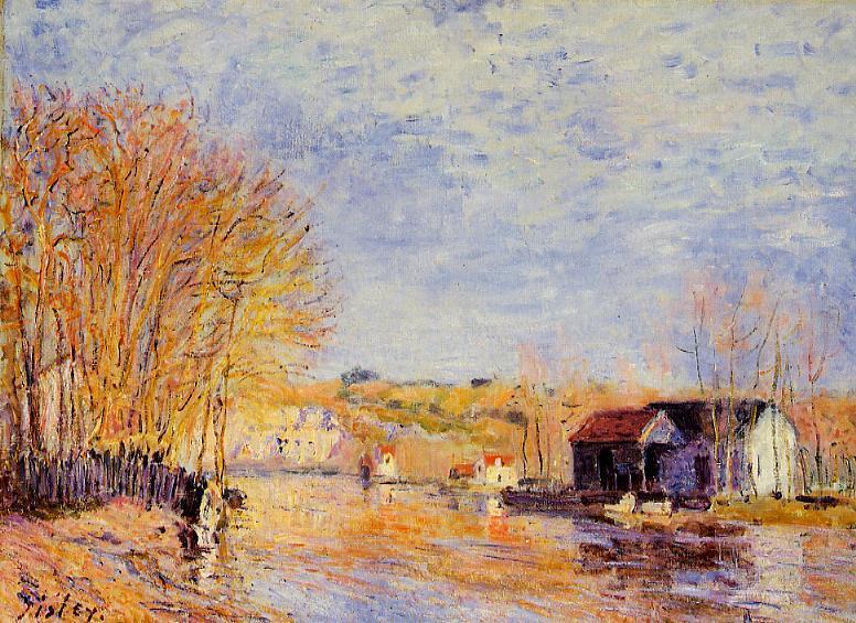 High Waters At Moret-sur-loing — Alfred Sisley
