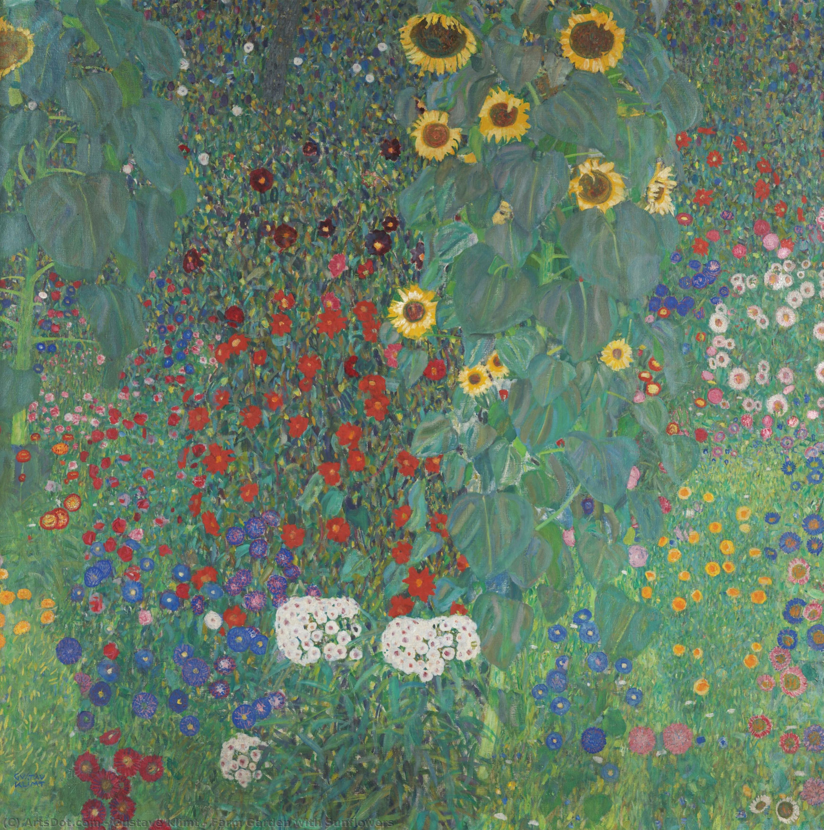 Farm Garden With Sunflowers — Gustav Klimt