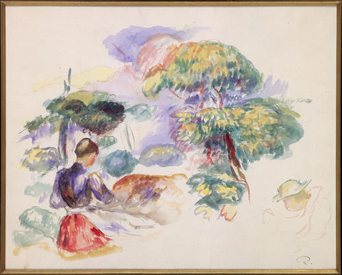 Landscape With A Girl — Pierre-auguste Renoir
